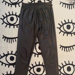 Black Vegan Leather Leggings
